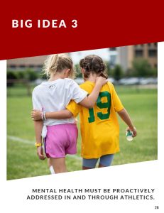 Cover page for Big Idea 3. Two young girls in athletic jerseys walk side by side on a grass field with their arms around each other.